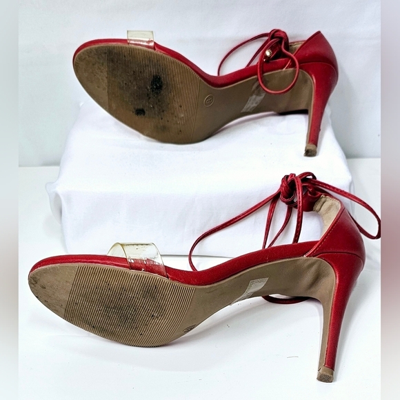 Size 8 Red Stiletto Sandal Heels - Picture 5 of 6